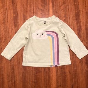 Tea Baby Green Long Sleeved Tee Shirt Cloud Rainbow